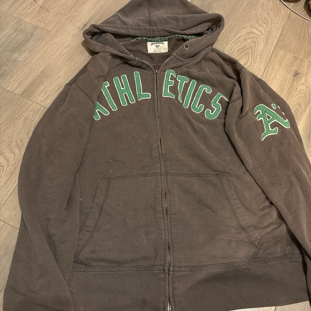 Vintage A’s Athletics Grey Hoodie with Green Letters